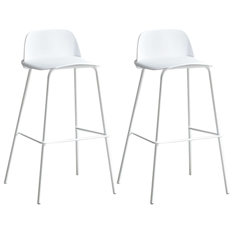 Contemporary Metal Plastic Barstool Bristol Bar Stool with Footrest and Low Back White 2 Piece Set Clearhalo 'Bar Furniture' 'Bar Stools' 'bar_stools' 'furn' 'furn_bar_stools' 'furniture_bar_stools' 'Kitchen & Dining Furniture' 'kitchen&dining_furn' 'kitchen' 'kitchen_furn' Furniture' 4611687
