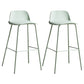 Contemporary Metal Plastic Barstool Bristol Bar Stool with Footrest and Low Back Gray-Green 2 Piece Set Clearhalo 'Bar Furniture' 'Bar Stools' 'bar_stools' 'furn' 'furn_bar_stools' 'furniture_bar_stools' 'Kitchen & Dining Furniture' 'kitchen&dining_furn' 'kitchen' 'kitchen_furn' Furniture' 4611688