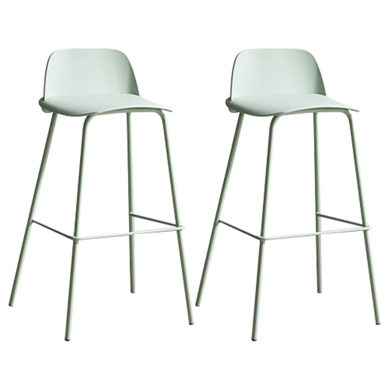 Contemporary Metal Plastic Barstool Bristol Bar Stool with Footrest and Low Back Gray-Green 2 Piece Set Clearhalo 'Bar Furniture' 'Bar Stools' 'bar_stools' 'furn' 'furn_bar_stools' 'furniture_bar_stools' 'Kitchen & Dining Furniture' 'kitchen&dining_furn' 'kitchen' 'kitchen_furn' Furniture' 4611688