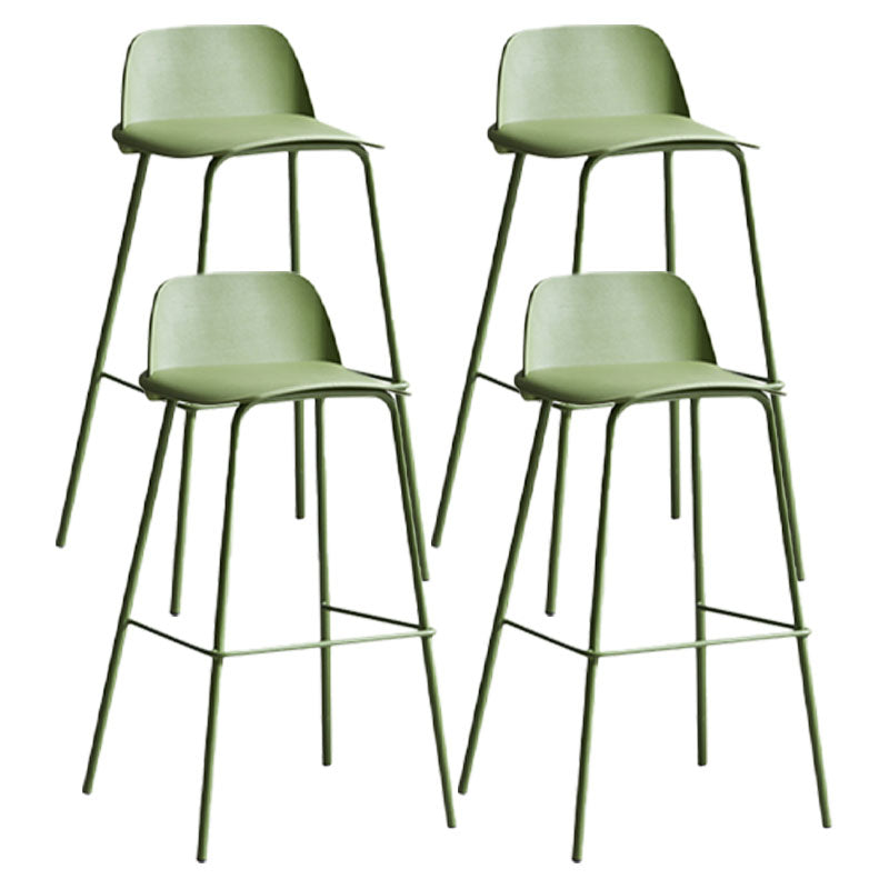 Contemporary Metal Plastic Barstool Bristol Bar Stool with Footrest and Low Back Green 4 Piece Set Clearhalo 'Bar Furniture' 'Bar Stools' 'bar_stools' 'furn' 'furn_bar_stools' 'furniture_bar_stools' 'Kitchen & Dining Furniture' 'kitchen&dining_furn' 'kitchen' 'kitchen_furn' Furniture' 4611691