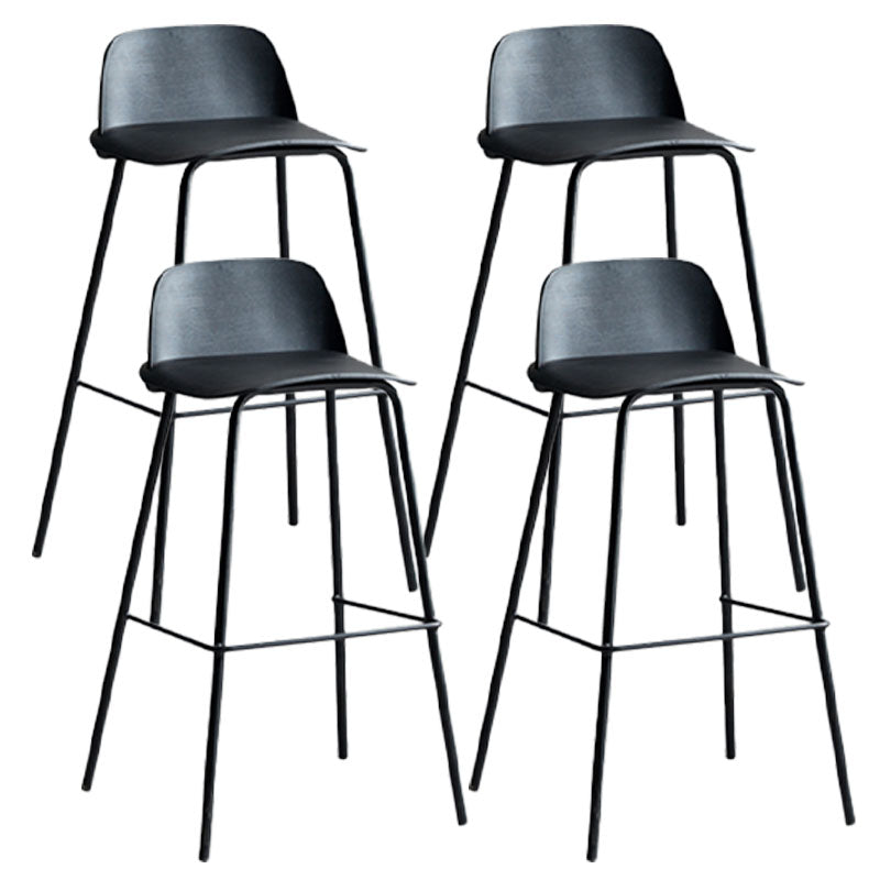 Contemporary Metal Plastic Barstool Bristol Bar Stool with Footrest and Low Back Black 4 Piece Set Clearhalo 'Bar Furniture' 'Bar Stools' 'bar_stools' 'furn' 'furn_bar_stools' 'furniture_bar_stools' 'Kitchen & Dining Furniture' 'kitchen&dining_furn' 'kitchen' 'kitchen_furn' Furniture' 4611695