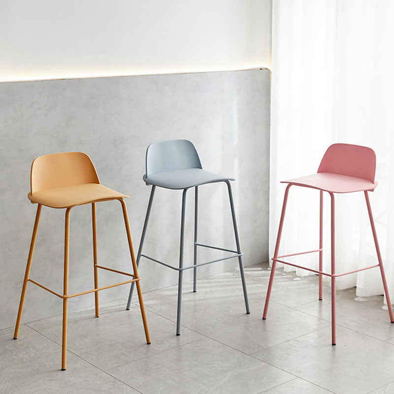 Contemporary Metal Plastic Barstool Bristol Bar Stool with Footrest and Low Back Clearhalo 'Bar Furniture' 'Bar Stools' 'bar_stools' 'furn' 'furn_bar_stools' 'furniture_bar_stools' 'Kitchen & Dining Furniture' 'kitchen&dining_furn' 'kitchen' 'kitchen_furn' Furniture' 4611696