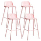 Contemporary Metal Plastic Barstool Bristol Bar Stool with Footrest and Low Back Pink 4 Piece Set Clearhalo 'Bar Furniture' 'Bar Stools' 'bar_stools' 'furn' 'furn_bar_stools' 'furniture_bar_stools' 'Kitchen & Dining Furniture' 'kitchen&dining_furn' 'kitchen' 'kitchen_furn' Furniture' 4611697