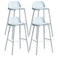 Contemporary Metal Plastic Barstool Bristol Bar Stool with Footrest and Low Back Gray-Blue 4 Piece Set Clearhalo 'Bar Furniture' 'Bar Stools' 'bar_stools' 'furn' 'furn_bar_stools' 'furniture_bar_stools' 'Kitchen & Dining Furniture' 'kitchen&dining_furn' 'kitchen' 'kitchen_furn' Furniture' 4611698