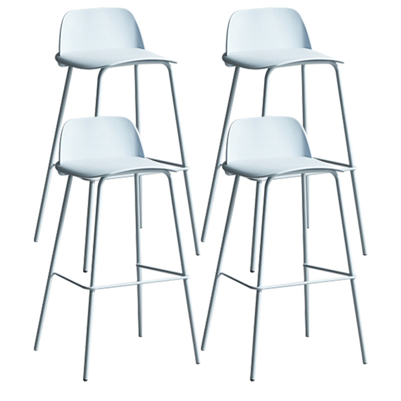 Contemporary Metal Plastic Barstool Bristol Bar Stool with Footrest and Low Back Gray-Blue 4 Piece Set Clearhalo 'Bar Furniture' 'Bar Stools' 'bar_stools' 'furn' 'furn_bar_stools' 'furniture_bar_stools' 'Kitchen & Dining Furniture' 'kitchen&dining_furn' 'kitchen' 'kitchen_furn' Furniture' 4611698