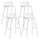 Contemporary Metal Plastic Barstool Bristol Bar Stool with Footrest and Low Back White 4 Piece Set Clearhalo 'Bar Furniture' 'Bar Stools' 'bar_stools' 'furn' 'furn_bar_stools' 'furniture_bar_stools' 'Kitchen & Dining Furniture' 'kitchen&dining_furn' 'kitchen' 'kitchen_furn' Furniture' 4611699