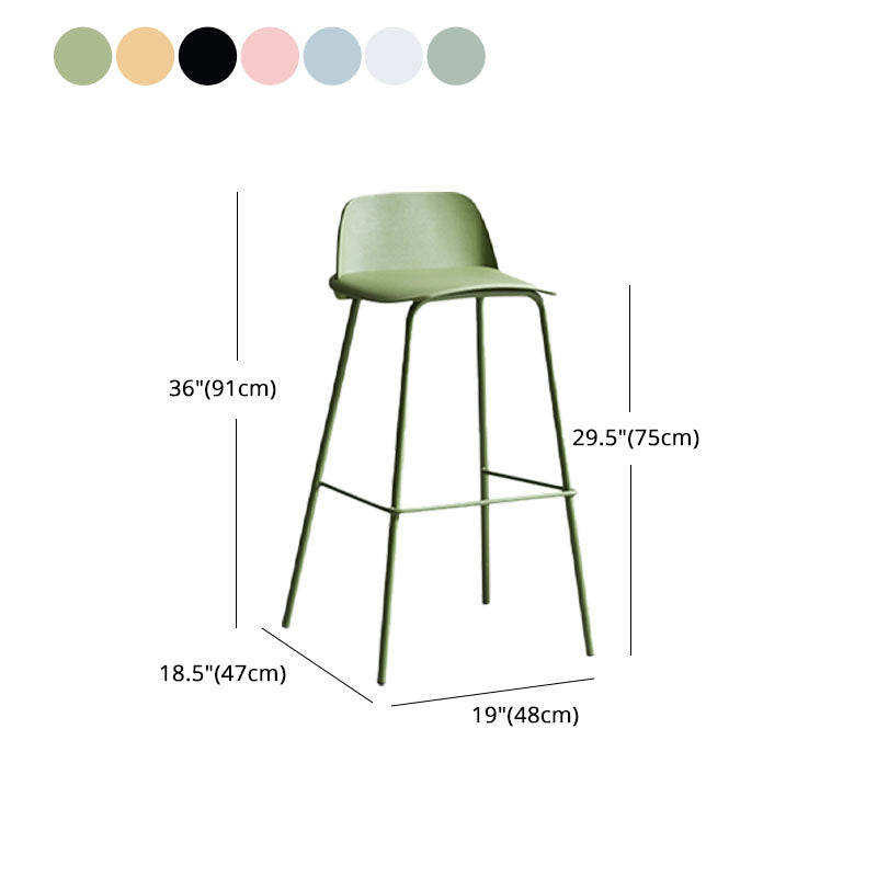 Contemporary Metal Plastic Barstool Bristol Bar Stool with Footrest and Low Back Clearhalo 'Bar Furniture' 'Bar Stools' 'bar_stools' 'furn' 'furn_bar_stools' 'furniture_bar_stools' 'Kitchen & Dining Furniture' 'kitchen&dining_furn' 'kitchen' 'kitchen_furn' Furniture' 4611701