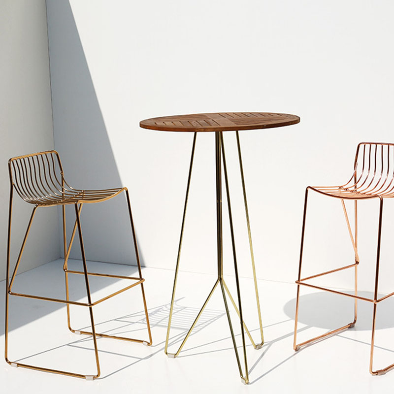 Modern Style Steel Counter Stools with Footrest and Cutout Milk Tea Shop Bar Stool 30 Inch Clearhalo 'Bar Furniture' 'Bar Stools' 'bar_stools' 'furniture_bar_stools' 'Kitchen & Dining Furniture' 'kitchen&dining_furn' 'kitchen' 'kitchen_furn' Furniture' 4611702