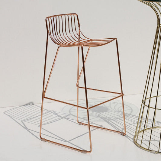 Modern Style Steel Counter Stools with Footrest and Cutout Milk Tea Shop Bar Stool 30 Inch Clearhalo 'Bar Furniture' 'Bar Stools' 'bar_stools' 'furniture_bar_stools' 'Kitchen & Dining Furniture' 'kitchen&dining_furn' 'kitchen' 'kitchen_furn' Furniture' 4611709