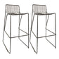 Modern Style Steel Counter Stools with Footrest and Cutout Milk Tea Shop Bar Stool 30 Inch Black Set of 2 Bar Stool(30"H) Clearhalo 'Bar Furniture' 'Bar Stools' 'bar_stools' 'furniture_bar_stools' 'Kitchen & Dining Furniture' 'kitchen&dining_furn' 'kitchen' 'kitchen_furn' Furniture' 4611710