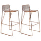 Modern Style Steel Counter Stools with Footrest and Cutout Milk Tea Shop Bar Stool 30 Inch Rose Gold Set of 2 Bar Stool(30"H) Clearhalo 'Bar Furniture' 'Bar Stools' 'bar_stools' 'furniture_bar_stools' 'Kitchen & Dining Furniture' 'kitchen&dining_furn' 'kitchen' 'kitchen_furn' Furniture' 4611712