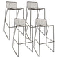 Modern Style Steel Counter Stools with Footrest and Cutout Milk Tea Shop Bar Stool 30 Inch Black Set of 4 Bar Stool(30"H) Clearhalo 'Bar Furniture' 'Bar Stools' 'bar_stools' 'furniture_bar_stools' 'Kitchen & Dining Furniture' 'kitchen&dining_furn' 'kitchen' 'kitchen_furn' Furniture' 4611717