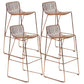 Modern Style Steel Counter Stools with Footrest and Cutout Milk Tea Shop Bar Stool 30 Inch Rose Gold Set of 4 Bar Stool(30"H) Clearhalo 'Bar Furniture' 'Bar Stools' 'bar_stools' 'furniture_bar_stools' 'Kitchen & Dining Furniture' 'kitchen&dining_furn' 'kitchen' 'kitchen_furn' Furniture' 4611718