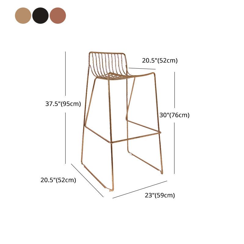 Modern Style Steel Counter Stools with Footrest and Cutout Milk Tea Shop Bar Stool 30 Inch Clearhalo 'Bar Furniture' 'Bar Stools' 'bar_stools' 'furniture_bar_stools' 'Kitchen & Dining Furniture' 'kitchen&dining_furn' 'kitchen' 'kitchen_furn' Furniture' 4611721