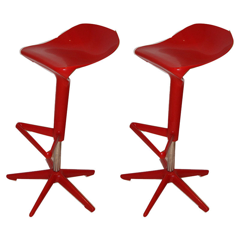 Living Room Modern Plastic Barstool Rotating Lifting Macron Bar Stool with Backrests Red 2 Piece Set Clearhalo 'Bar Furniture' 'Bar Stools' 'bar_stools' 'furn' 'furn_bar_stools' 'furniture_bar_stools' 'Kitchen & Dining Furniture' 'kitchen&dining_furn' 'kitchen' 'kitchen_furn' Furniture' 4611734