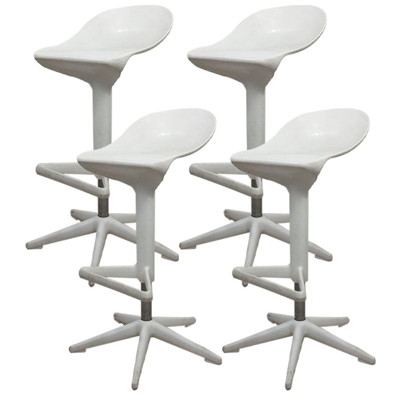 Living Room Modern Plastic Barstool Rotating Lifting Macron Bar Stool with Backrests White 4 Piece Set Clearhalo 'Bar Furniture' 'Bar Stools' 'bar_stools' 'furn' 'furn_bar_stools' 'furniture_bar_stools' 'Kitchen & Dining Furniture' 'kitchen&dining_furn' 'kitchen' 'kitchen_furn' Furniture' 4611741