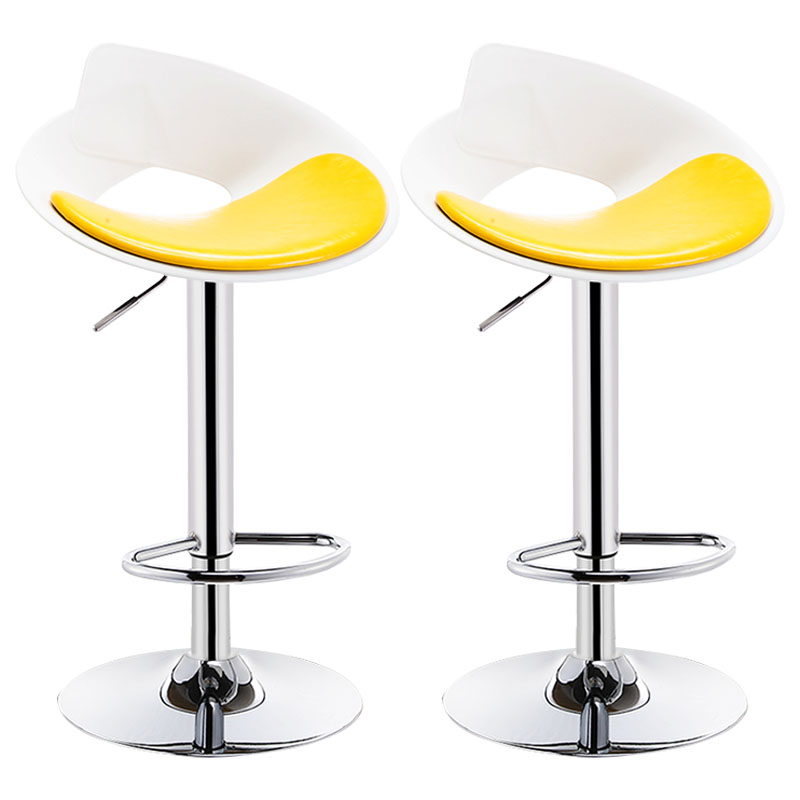 Nordic Style Leather Seats Barstool Rotating Lifting Bar Stool for Indoor White-Yellow 2 Piece Set Clearhalo 'Bar Furniture' 'Bar Stools' 'bar_stools' 'furn' 'furn_bar_stools' 'furniture_bar_stools' 'Kitchen & Dining Furniture' 'kitchen&dining_furn' 'kitchen' 'kitchen_furn' Furniture' 4611758