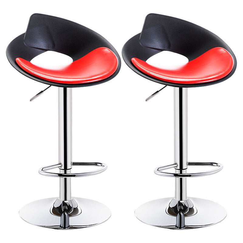Nordic Style Leather Seats Barstool Rotating Lifting Bar Stool for Indoor Black-Red 2 Piece Set Clearhalo 'Bar Furniture' 'Bar Stools' 'bar_stools' 'furn' 'furn_bar_stools' 'furniture_bar_stools' 'Kitchen & Dining Furniture' 'kitchen&dining_furn' 'kitchen' 'kitchen_furn' Furniture' 4611767
