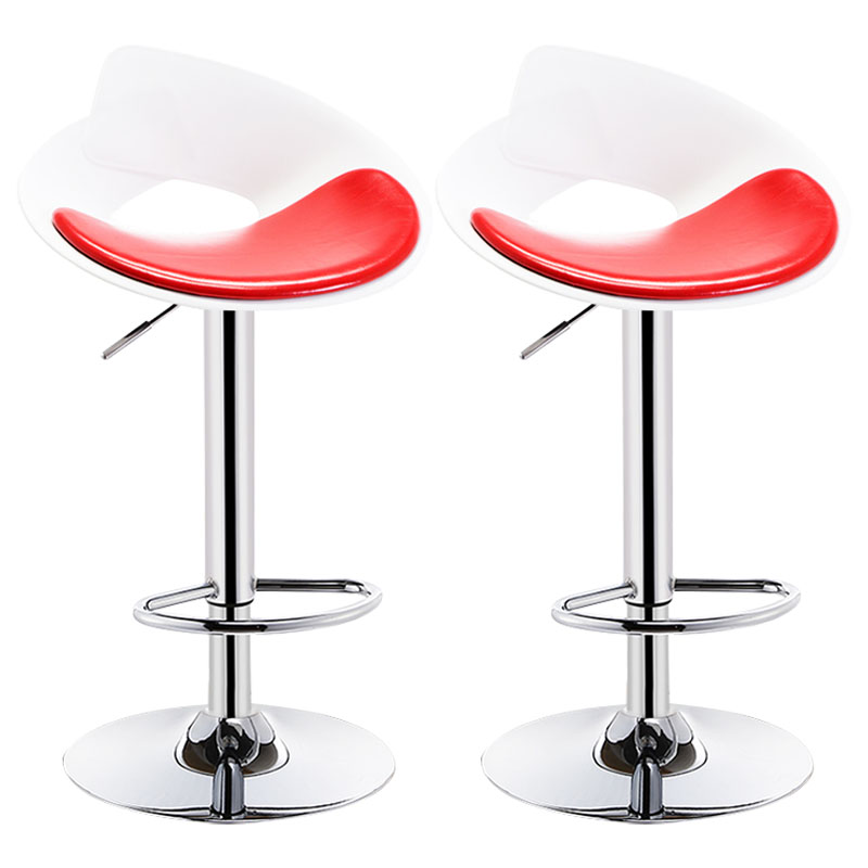 Nordic Style Leather Seats Barstool Rotating Lifting Bar Stool for Indoor White-Red 2 Piece Set Clearhalo 'Bar Furniture' 'Bar Stools' 'bar_stools' 'furn' 'furn_bar_stools' 'furniture_bar_stools' 'Kitchen & Dining Furniture' 'kitchen&dining_furn' 'kitchen' 'kitchen_furn' Furniture' 4611769