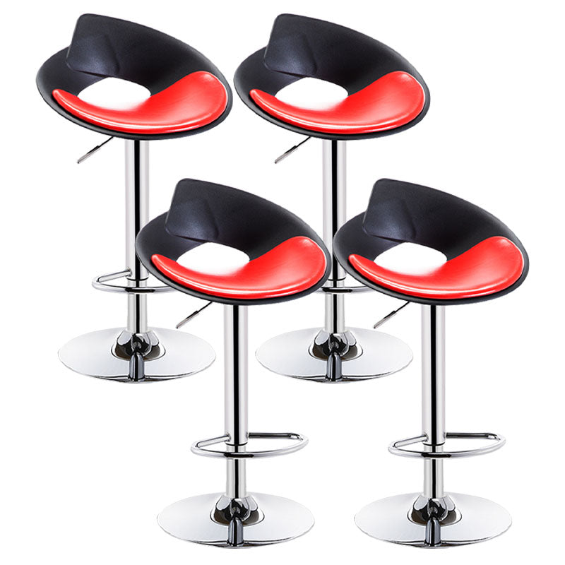 Nordic Style Leather Seats Barstool Rotating Lifting Bar Stool for Indoor Black-Red 4 Piece Set Clearhalo 'Bar Furniture' 'Bar Stools' 'bar_stools' 'furn' 'furn_bar_stools' 'furniture_bar_stools' 'Kitchen & Dining Furniture' 'kitchen&dining_furn' 'kitchen' 'kitchen_furn' Furniture' 4611774