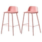 Contemporary Plastic Seats Macron Barstool Metal 4 Legs Bar Stool for Indoor Set of 2 Pink 2 Piece Set Counter Stool(26"H) Clearhalo 'Bar Furniture' 'Bar Stools' 'bar_stools' 'furn' 'furn_bar_stools' 'furniture_bar_stools' 'Kitchen & Dining Furniture' 'kitchen&dining_furn' 'kitchen' 'kitchen_furn' Furniture' 4611778