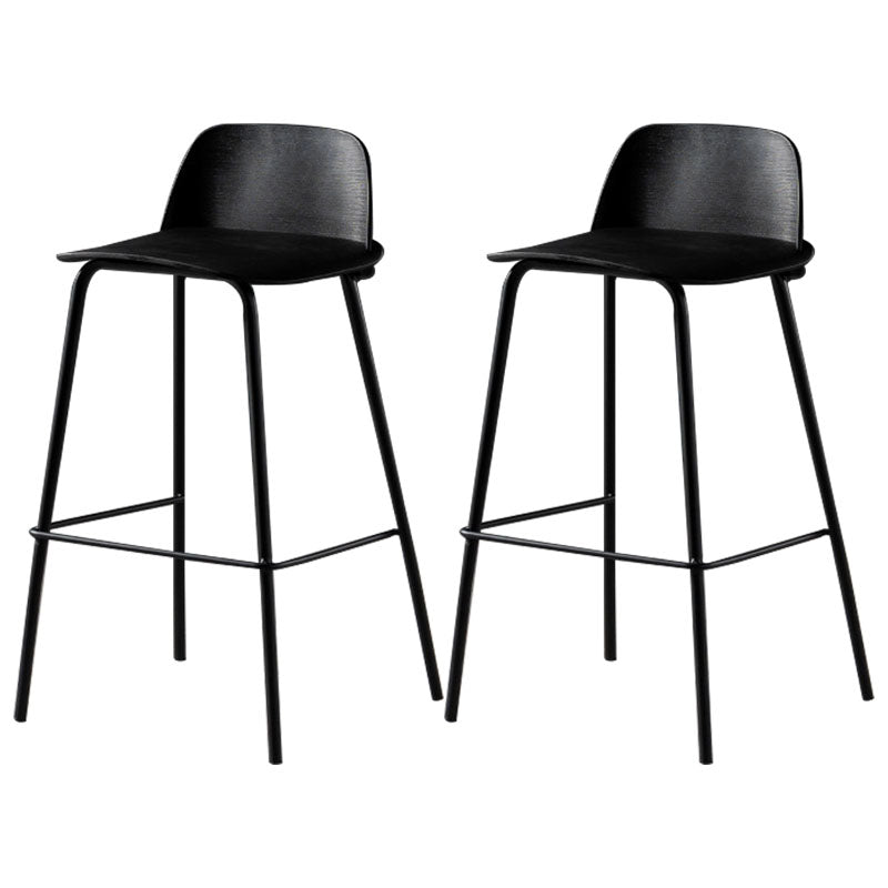 Contemporary Plastic Seats Macron Barstool Metal 4 Legs Bar Stool for Indoor Set of 2 Black 2 Piece Set Counter Stool(26"H) Clearhalo 'Bar Furniture' 'Bar Stools' 'bar_stools' 'furn' 'furn_bar_stools' 'furniture_bar_stools' 'Kitchen & Dining Furniture' 'kitchen&dining_furn' 'kitchen' 'kitchen_furn' Furniture' 4611779