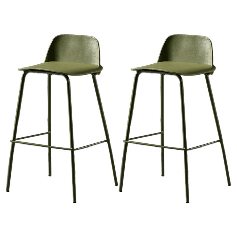 Contemporary Plastic Seats Macron Barstool Metal 4 Legs Bar Stool for Indoor Set of 2 Dark Green 2 Piece Set Counter Stool(26"H) Clearhalo 'Bar Furniture' 'Bar Stools' 'bar_stools' 'furn' 'furn_bar_stools' 'furniture_bar_stools' 'Kitchen & Dining Furniture' 'kitchen&dining_furn' 'kitchen' 'kitchen_furn' Furniture' 4611782