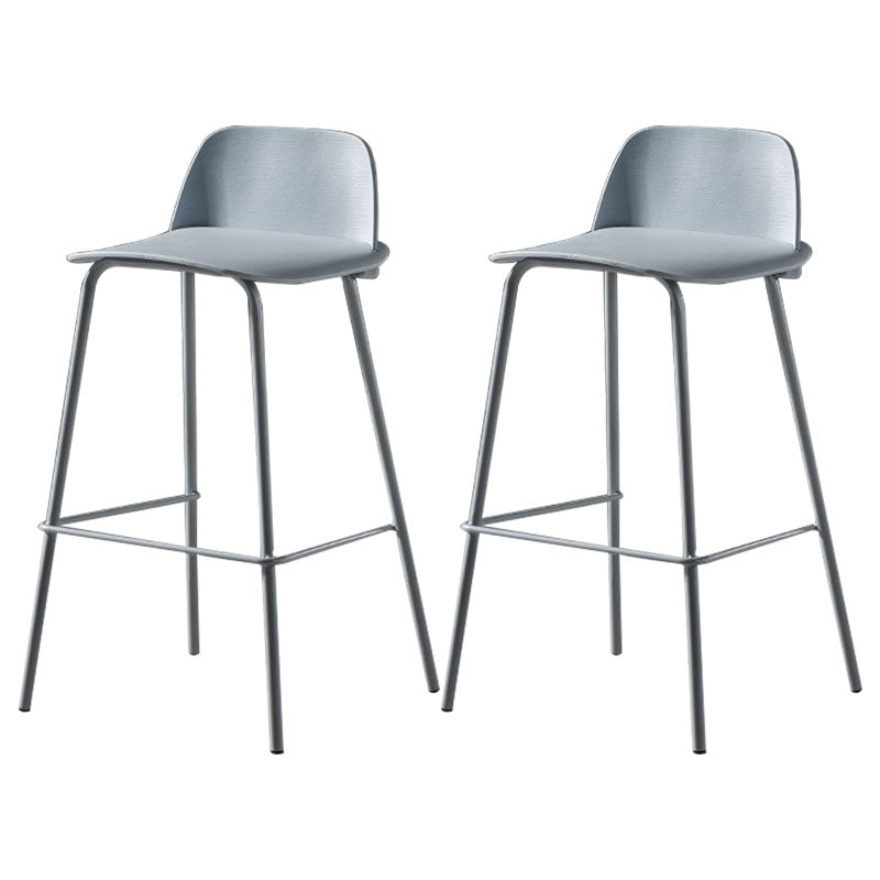 Contemporary Plastic Seats Macron Barstool Metal 4 Legs Bar Stool for Indoor Set of 2 Blue 2 Piece Set Counter Stool(26"H) Clearhalo 'Bar Furniture' 'Bar Stools' 'bar_stools' 'furn' 'furn_bar_stools' 'furniture_bar_stools' 'Kitchen & Dining Furniture' 'kitchen&dining_furn' 'kitchen' 'kitchen_furn' Furniture' 4611783