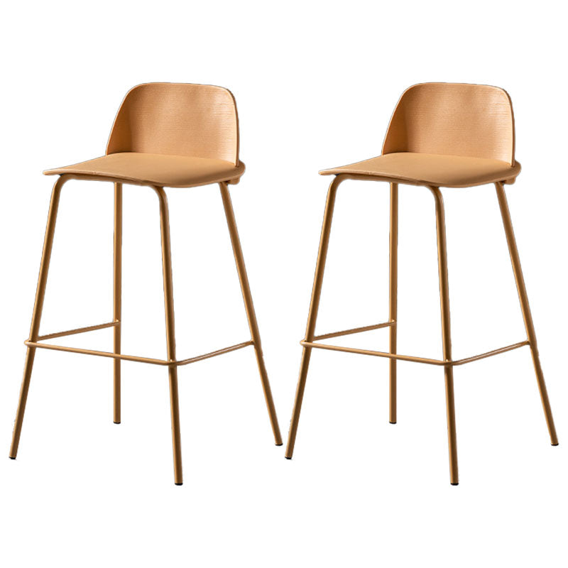 Contemporary Plastic Seats Macron Barstool Metal 4 Legs Bar Stool for Indoor Set of 2 Yellow 2 Piece Set Counter Stool(26"H) Clearhalo 'Bar Furniture' 'Bar Stools' 'bar_stools' 'furn' 'furn_bar_stools' 'furniture_bar_stools' 'Kitchen & Dining Furniture' 'kitchen&dining_furn' 'kitchen' 'kitchen_furn' Furniture' 4611785