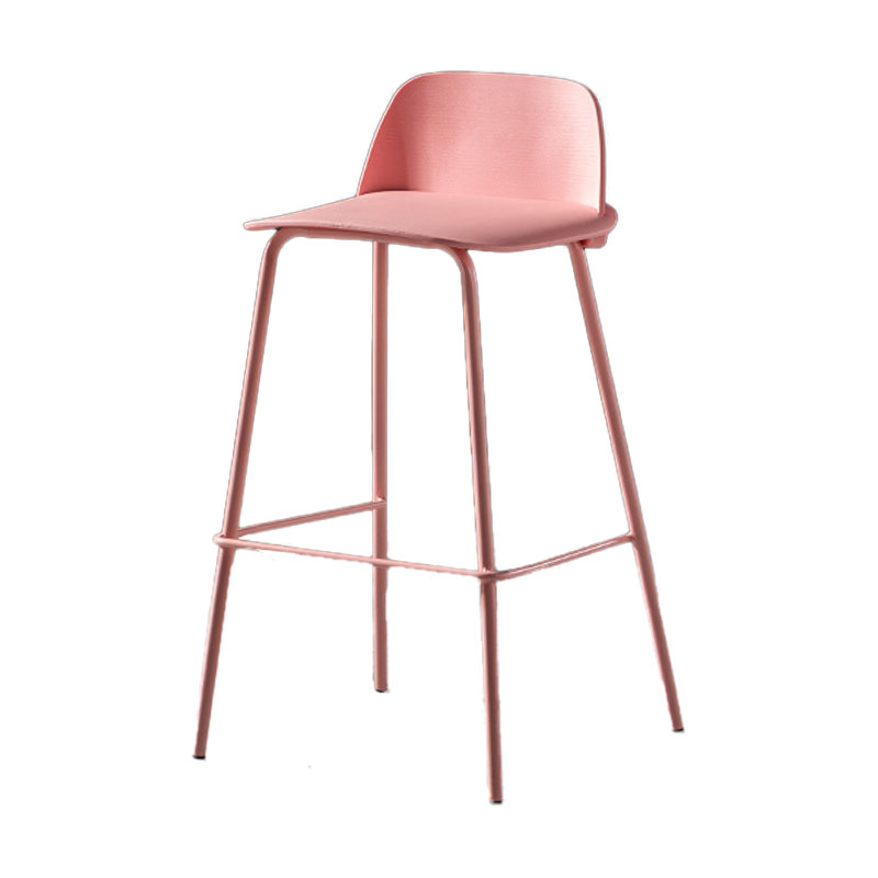 Contemporary Plastic Seats Macron Barstool Metal 4 Legs Bar Stool for Indoor Set of 2 Clearhalo 'Bar Furniture' 'Bar Stools' 'bar_stools' 'furn' 'furn_bar_stools' 'furniture_bar_stools' 'Kitchen & Dining Furniture' 'kitchen&dining_furn' 'kitchen' 'kitchen_furn' Furniture' 4611786