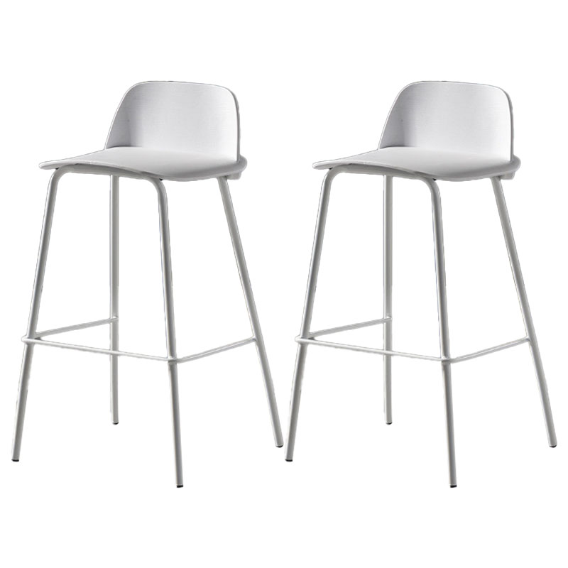 Contemporary Plastic Seats Macron Barstool Metal 4 Legs Bar Stool for Indoor Set of 2 White 2 Piece Set Counter Stool(26"H) Clearhalo 'Bar Furniture' 'Bar Stools' 'bar_stools' 'furn' 'furn_bar_stools' 'furniture_bar_stools' 'Kitchen & Dining Furniture' 'kitchen&dining_furn' 'kitchen' 'kitchen_furn' Furniture' 4611788