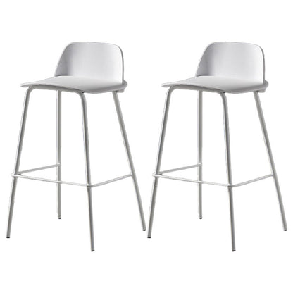 Contemporary Plastic Seats Macron Barstool Metal 4 Legs Bar Stool for Indoor Set of 2 White 2 Piece Set Counter Stool(26"H) Clearhalo 'Bar Furniture' 'Bar Stools' 'bar_stools' 'furn' 'furn_bar_stools' 'furniture_bar_stools' 'Kitchen & Dining Furniture' 'kitchen&dining_furn' 'kitchen' 'kitchen_furn' Furniture' 4611788