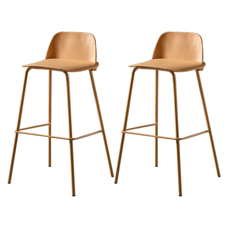 Contemporary Plastic Seats Macron Barstool Metal 4 Legs Bar Stool for Indoor Set of 2 Yellow 2 Piece Set Bar Stool(30"H) Clearhalo 'Bar Furniture' 'Bar Stools' 'bar_stools' 'furn' 'furn_bar_stools' 'furniture_bar_stools' 'Kitchen & Dining Furniture' 'kitchen&dining_furn' 'kitchen' 'kitchen_furn' Furniture' 4611797