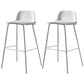 Contemporary Plastic Seats Macron Barstool Metal 4 Legs Bar Stool for Indoor Set of 2 White 2 Piece Set Bar Stool(30"H) Clearhalo 'Bar Furniture' 'Bar Stools' 'bar_stools' 'furn' 'furn_bar_stools' 'furniture_bar_stools' 'Kitchen & Dining Furniture' 'kitchen&dining_furn' 'kitchen' 'kitchen_furn' Furniture' 4611798