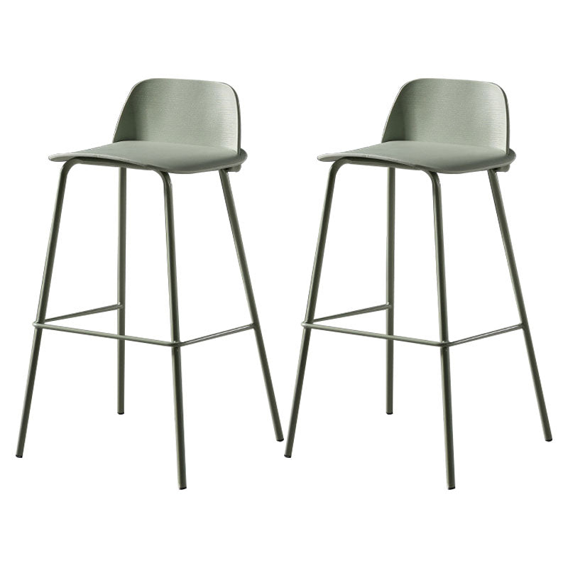 Contemporary Plastic Seats Macron Barstool Metal 4 Legs Bar Stool for Indoor Set of 2 Green 2 Piece Set Bar Stool(30"H) Clearhalo 'Bar Furniture' 'Bar Stools' 'bar_stools' 'furn' 'furn_bar_stools' 'furniture_bar_stools' 'Kitchen & Dining Furniture' 'kitchen&dining_furn' 'kitchen' 'kitchen_furn' Furniture' 4611799