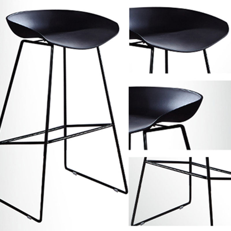 Scandinavian Style Bar-stool Iron Legs Bucket Seat Single Counter Stool for Kitchen Bar Clearhalo 'Bar Furniture' 'Bar Stools' 'bar_stools' 'furn' 'furn_bar_stools' 'furniture_bar_stools' 'Kitchen & Dining Furniture' 'kitchen&dining_furn' 'kitchen' 'kitchen_furn' Furniture' 4611813