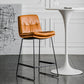 Nordic Iron Simple Barstool Indoor Tall Stool with Leather Seat Clearhalo 'Bar Furniture' 'Bar Stools' 'bar_stools' 'furn' 'furn_bar_stools' 'furniture_bar_stools' 'Kitchen & Dining Furniture' 'kitchen&dining_furn' 'kitchen' 'kitchen_furn' Furniture' 4611821
