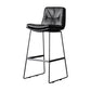 Nordic Iron Simple Barstool Indoor Tall Stool with Leather Seat Black 1 Piece Clearhalo 'Bar Furniture' 'Bar Stools' 'bar_stools' 'furn' 'furn_bar_stools' 'furniture_bar_stools' 'Kitchen & Dining Furniture' 'kitchen&dining_furn' 'kitchen' 'kitchen_furn' Furniture' 4611831