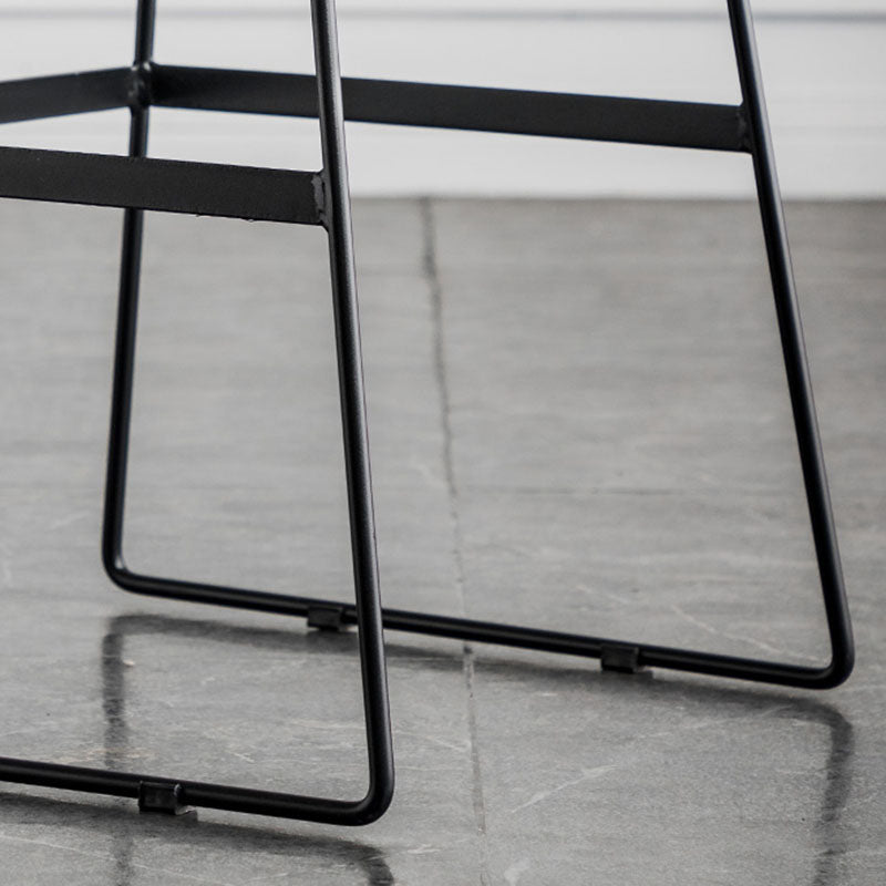 Nordic Iron Simple Barstool Indoor Tall Stool with Leather Seat Clearhalo 'Bar Furniture' 'Bar Stools' 'bar_stools' 'furn' 'furn_bar_stools' 'furniture_bar_stools' 'Kitchen & Dining Furniture' 'kitchen&dining_furn' 'kitchen' 'kitchen_furn' Furniture' 4611833