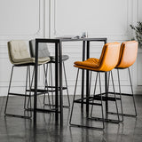 Nordic Iron Simple Barstool Indoor Tall Stool with Leather Seat Clearhalo 'Bar Furniture' 'Bar Stools' 'bar_stools' 'furn' 'furn_bar_stools' 'furniture_bar_stools' 'Kitchen & Dining Furniture' 'kitchen&dining_furn' 'kitchen' 'kitchen_furn' Furniture' 4611837