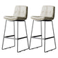 Nordic Iron Simple Barstool Indoor Tall Stool with Leather Seat Beige 2 Piece Set Clearhalo 'Bar Furniture' 'Bar Stools' 'bar_stools' 'furn' 'furn_bar_stools' 'furniture_bar_stools' 'Kitchen & Dining Furniture' 'kitchen&dining_furn' 'kitchen' 'kitchen_furn' Furniture' 4611848
