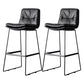 Nordic Iron Simple Barstool Indoor Tall Stool with Leather Seat Black 2 Piece Set Clearhalo 'Bar Furniture' 'Bar Stools' 'bar_stools' 'furn' 'furn_bar_stools' 'furniture_bar_stools' 'Kitchen & Dining Furniture' 'kitchen&dining_furn' 'kitchen' 'kitchen_furn' Furniture' 4611851