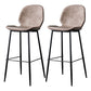 Nordic Iron Simple Barstool Indoor Tall Stool with Leather Seat Dark Brown 2 Piece Set Clearhalo 'Bar Furniture' 'Bar Stools' 'bar_stools' 'furn' 'furn_bar_stools' 'furniture_bar_stools' 'Kitchen & Dining Furniture' 'kitchen&dining_furn' 'kitchen' 'kitchen_furn' Furniture' 4611855