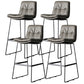 Nordic Iron Simple Barstool Indoor Tall Stool with Leather Seat Dark Gray 4 Piece Set Clearhalo 'Bar Furniture' 'Bar Stools' 'bar_stools' 'furn' 'furn_bar_stools' 'furniture_bar_stools' 'Kitchen & Dining Furniture' 'kitchen&dining_furn' 'kitchen' 'kitchen_furn' Furniture' 4611858