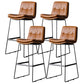 Nordic Iron Simple Barstool Indoor Tall Stool with Leather Seat Brown 4 Piece Set Clearhalo 'Bar Furniture' 'Bar Stools' 'bar_stools' 'furn' 'furn_bar_stools' 'furniture_bar_stools' 'Kitchen & Dining Furniture' 'kitchen&dining_furn' 'kitchen' 'kitchen_furn' Furniture' 4611861