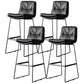 Nordic Iron Simple Barstool Indoor Tall Stool with Leather Seat Black 4 Piece Set Clearhalo 'Bar Furniture' 'Bar Stools' 'bar_stools' 'furn' 'furn_bar_stools' 'furniture_bar_stools' 'Kitchen & Dining Furniture' 'kitchen&dining_furn' 'kitchen' 'kitchen_furn' Furniture' 4611863