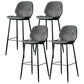 Nordic Iron Simple Barstool Indoor Tall Stool with Leather Seat Dark Gray-Black 4 Piece Set Clearhalo 'Bar Furniture' 'Bar Stools' 'bar_stools' 'furn' 'furn_bar_stools' 'furniture_bar_stools' 'Kitchen & Dining Furniture' 'kitchen&dining_furn' 'kitchen' 'kitchen_furn' Furniture' 4611864