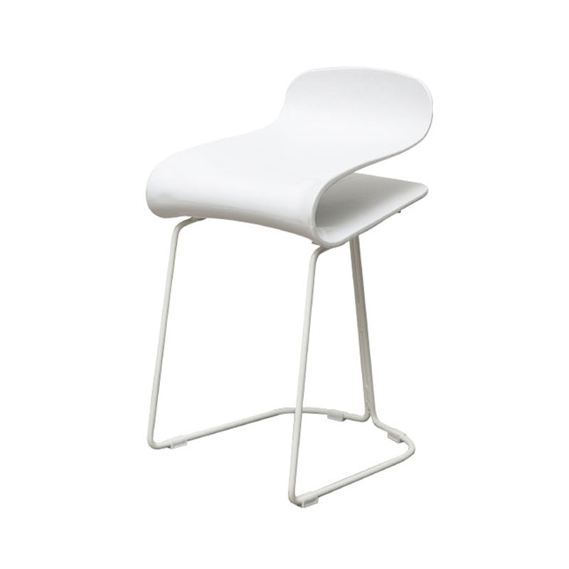 Nordic Stainless Steel Barstool Simple Indoor Tall Stool with Plastic Seat White 1 Piece Short Stool(20"H) Clearhalo 'Bar Furniture' 'Bar Stools' 'bar_stools' 'furn' 'furn_bar_stools' 'furniture_bar_stools' 'Kitchen & Dining Furniture' 'kitchen&dining_furn' 'kitchen' 'kitchen_furn' Furniture' 4611873