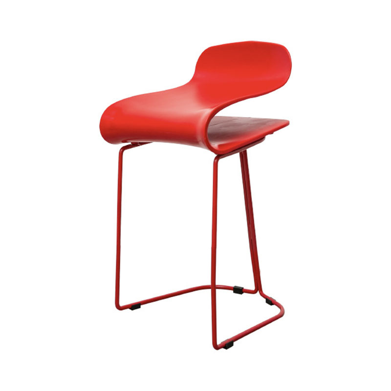 Nordic Stainless Steel Barstool Simple Indoor Tall Stool with Plastic Seat Red 1 Piece Short Stool(20"H) Clearhalo 'Bar Furniture' 'Bar Stools' 'bar_stools' 'furn' 'furn_bar_stools' 'furniture_bar_stools' 'Kitchen & Dining Furniture' 'kitchen&dining_furn' 'kitchen' 'kitchen_furn' Furniture' 4611877