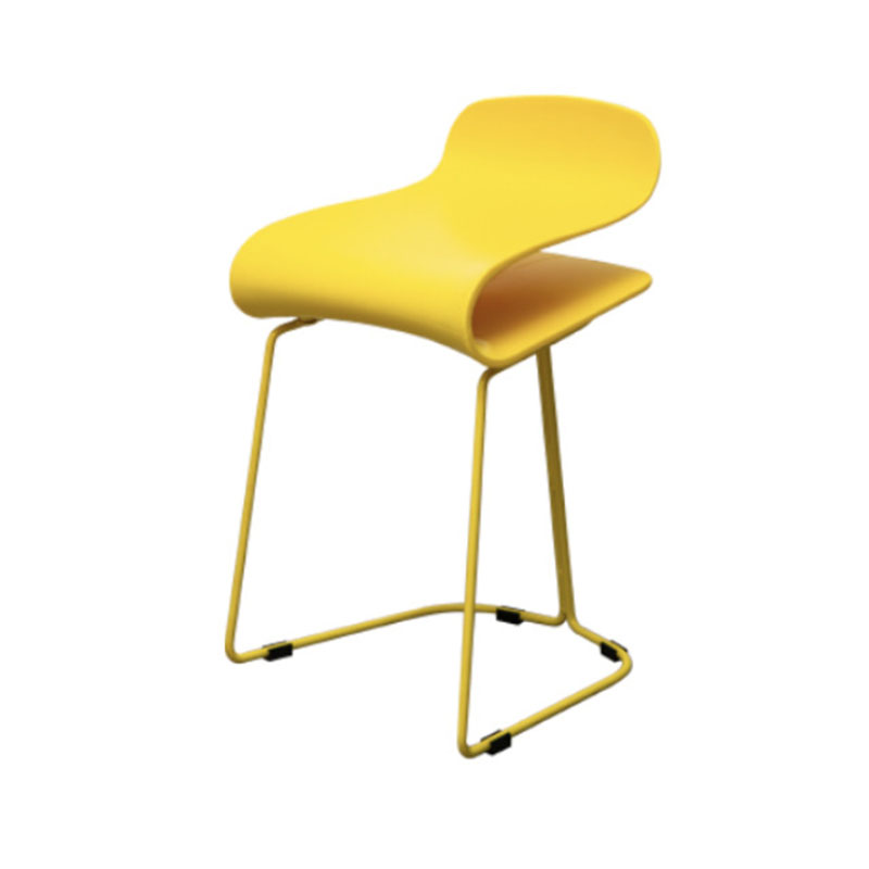 Nordic Stainless Steel Barstool Simple Indoor Tall Stool with Plastic Seat Yellow 1 Piece Short Stool(20"H) Clearhalo 'Bar Furniture' 'Bar Stools' 'bar_stools' 'furn' 'furn_bar_stools' 'furniture_bar_stools' 'Kitchen & Dining Furniture' 'kitchen&dining_furn' 'kitchen' 'kitchen_furn' Furniture' 4611879